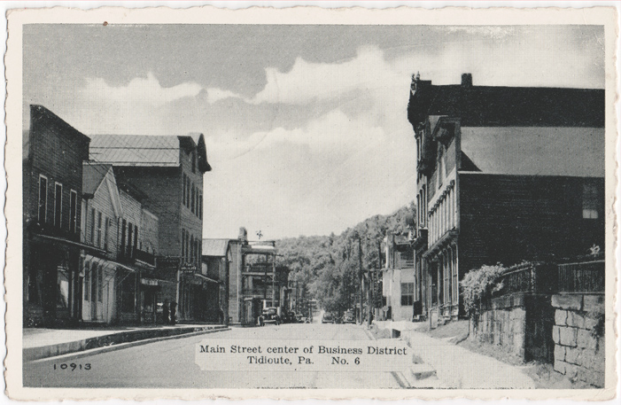 Postcard image of Main Street, Tidioute
