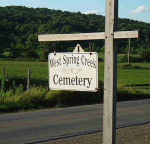 West Spring Creek Cemetery sign
