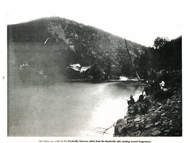 The Mann axe works in the Reedsville Narrows, taken from the Reedsville side, looking toward Yeagertown.