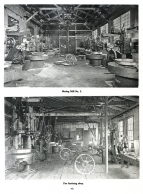 Top: Boring Mill No. 2.  Bottom: The finishing shop.