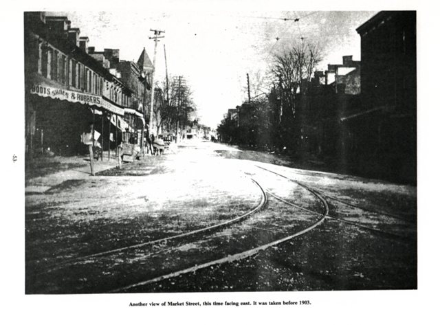 Another view of Market Street, this time facing east.  It was taken before 1903.