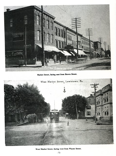Top: Market Street, facing east from Brown Street.
Bottom: West Market Street, facing west from Wayne Street.