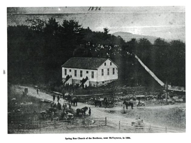 Spring Run Church of the Brethren, near McVeytown, in 1886.