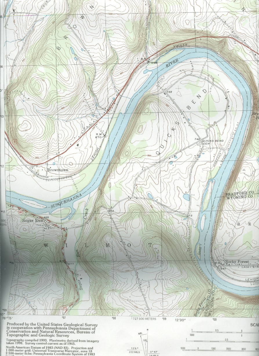 USGS Maps of Laceyville Quadrant