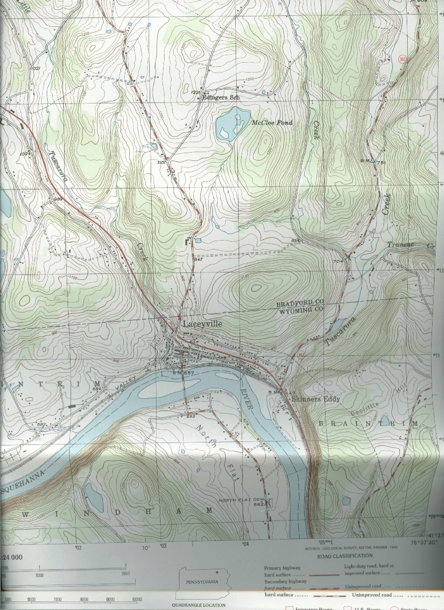 USGS Maps of Laceyville Quadrant