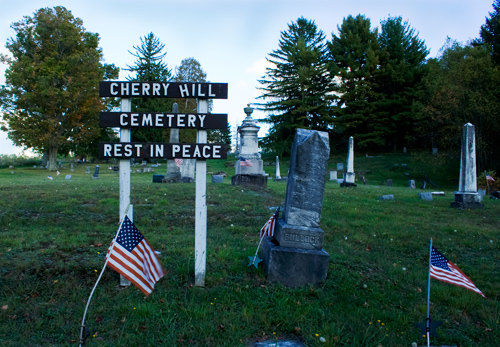 Sign for Cherry Hill Cemetery