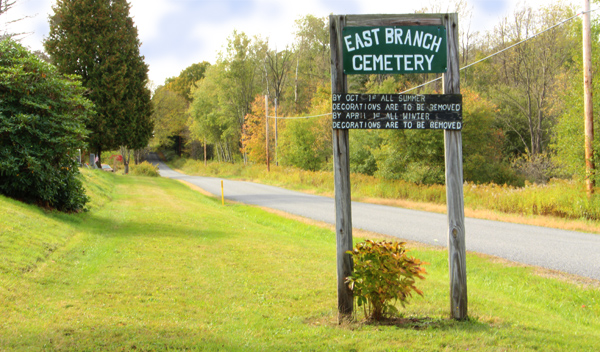 East Branch cemetery sign