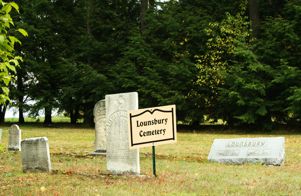 Lounsbury Cemetery sign