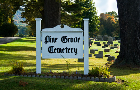Pine Grove Cemetery sign