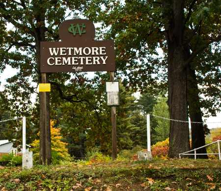 Wetmore Cemetery sign