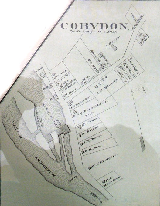 Village of Corydon map 1878