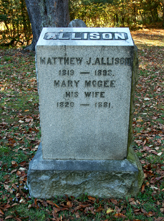 Matthew and Mary (McGee) Allison gravestone
