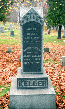 Tombstone of Jacob Keller and wife