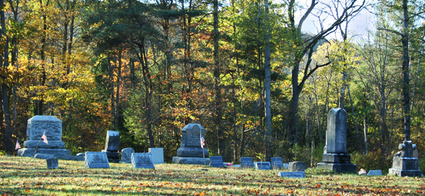 View of the cemetery's mix of stones