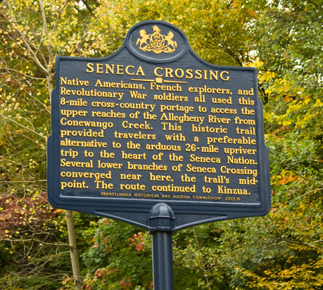 Seneca Crossing road marker