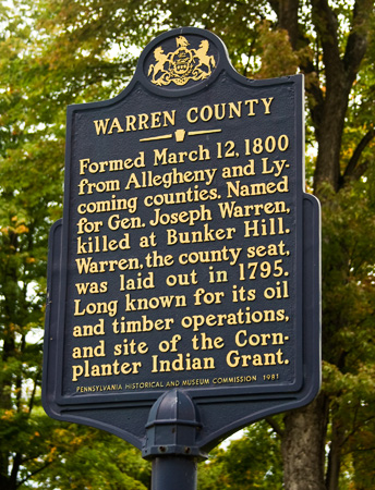 Warren County road marker