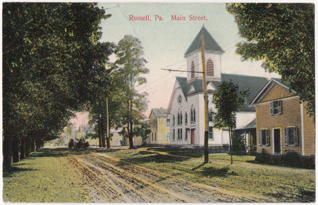 Postcard showing scenes of Russell, Warren County, PA