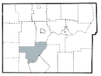 Map showing Deerfield township in Warren county