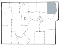 Map showing Elk township in Warren county