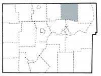 Map showing Pine Grove township in Warren county