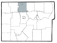 Map showing Sugar Grove township in Warren County
