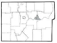 Map showing the city of Warren in Warren county