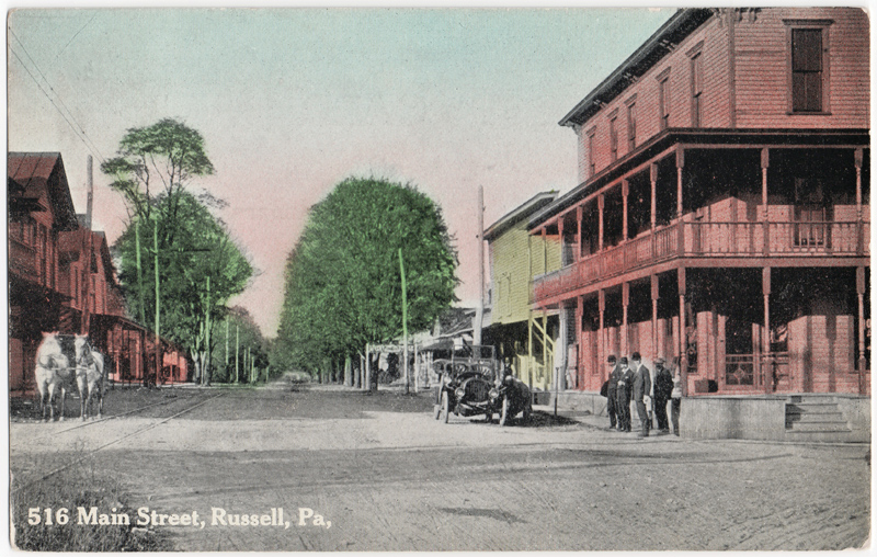 Postcard showing scenes of Russell, Warren County, PA