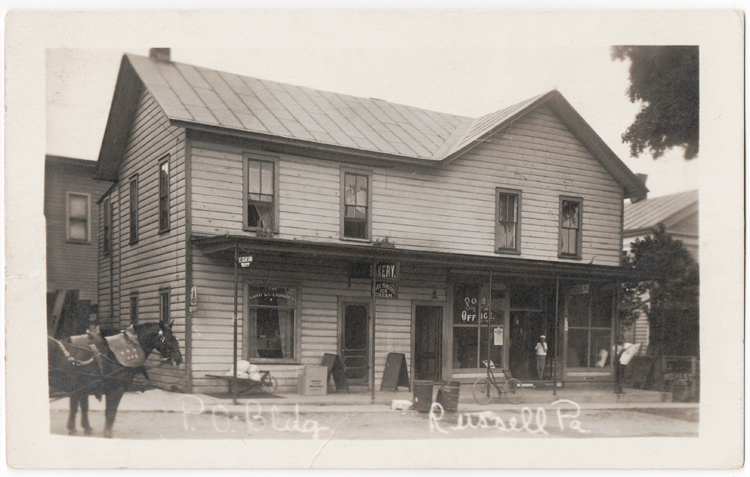 Postcard showing scenes of Russell, Warren County, PA