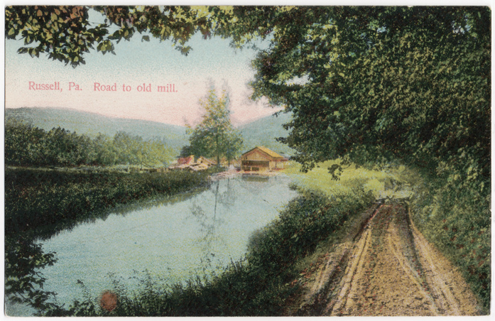 Postcard showing scenes of Russell, Warren County, PA