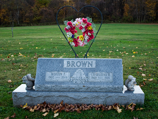 Brown tombstone
