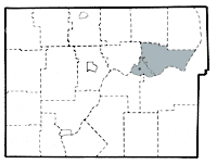 Map showing Glade township in Warren county