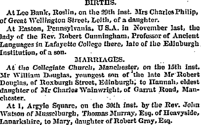 Scotsman_Wed_20Jan_31_1838_20_p3_Births_Deaths in PA