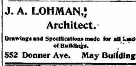 J. A. LOHMAN, Architect, 1957 ad
