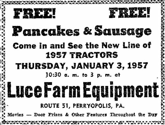 Advertisement Luce Farm Equipment, tractors