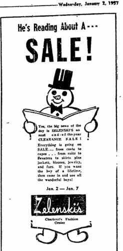 Advertisement Zelenski's, Charleroi's Fashion Center