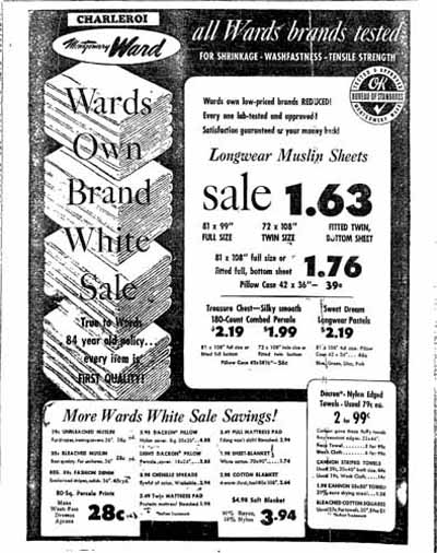 Montgomery Ward Charleroi PA 1957 ad