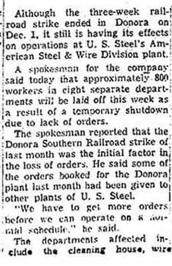 Part 2 Jan 1957 Layoffs at US American Steel Wire Plant in Donora Pennsylvania