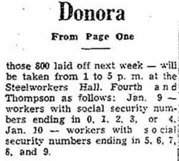 Part 4 Jan 1957 Layoffs at US American Steel Wire Plant in Donora Pennsylvania