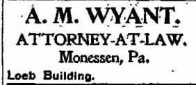 ad for Attorney Wyant