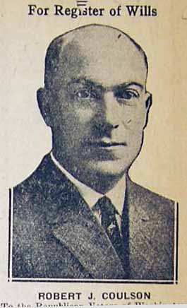 Robert J. COULSON, candidate for Register of Wills