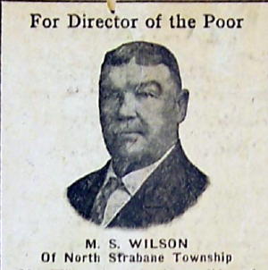 Newspaper picture M. S. WILSON of North Strabane Twp Washington County PA