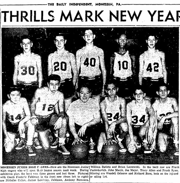 1957 Monessen Junior High Cagers
