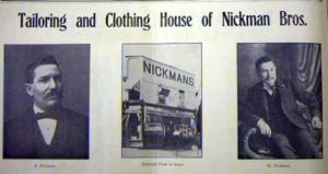 R. and J. Nickman Tailoring and Clothing House of Nickman Bros.)