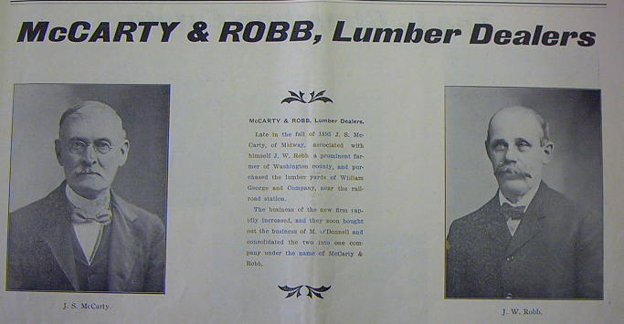 Photo MCCARTY and ROBB Lumber Co. 1907