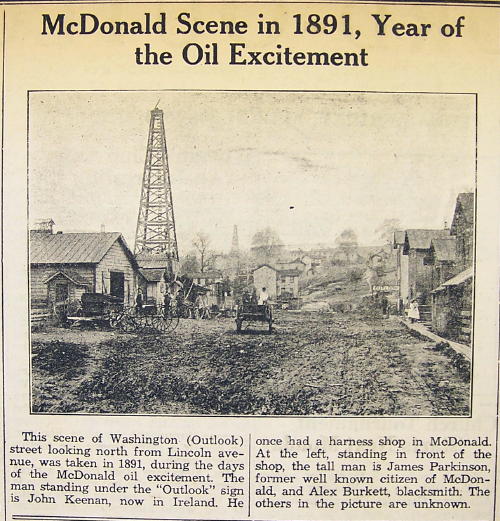 Washington (Outlook) Street,�McDonald, Washington County, PA, oil excitement, 1891