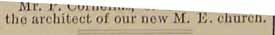 1897 Partial news item about Mr. F, CORNELIUS, ____________ , the architect 