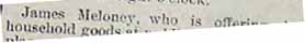 Partial article about James MELONEY 1911