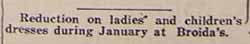 1920 Advertisement for Brodia's, McDonald PA