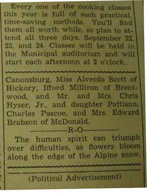 Partial Newspaper article about many different people