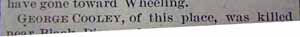 Partial Newspaper article about George COOLEY's death